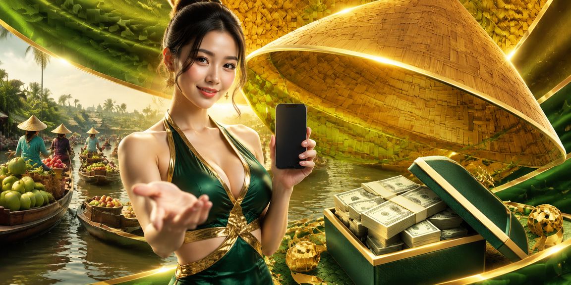 Người dùng vùng Mekong cược thể thao qua điện thoại di động với nón lá truyền thống